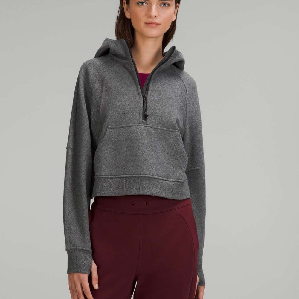 Lululemon SCUBA OVERSIZED HALF-ZIP HOODIE Heathered Speckled Black M/L